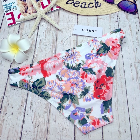 Women’s Guess Floral Bikini Bottom Medium, New - Picture 7 of 14
